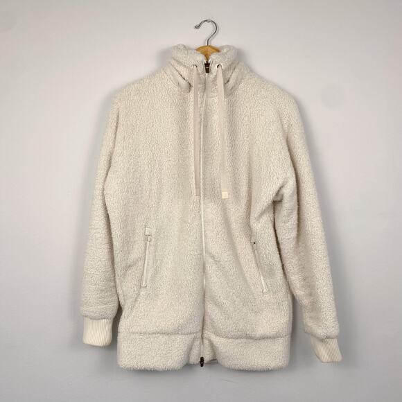 Athleta Full Zip Sherpa Jacker in Cream XXS - Picture 1 of 6